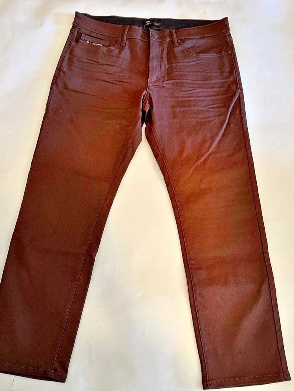 Dark Brown Fried Denim Slim Fit Slim Jeans Waist 38 x 32